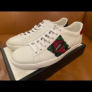 💯% authentic Gucci Ace Lip Leather Low-Sneakers